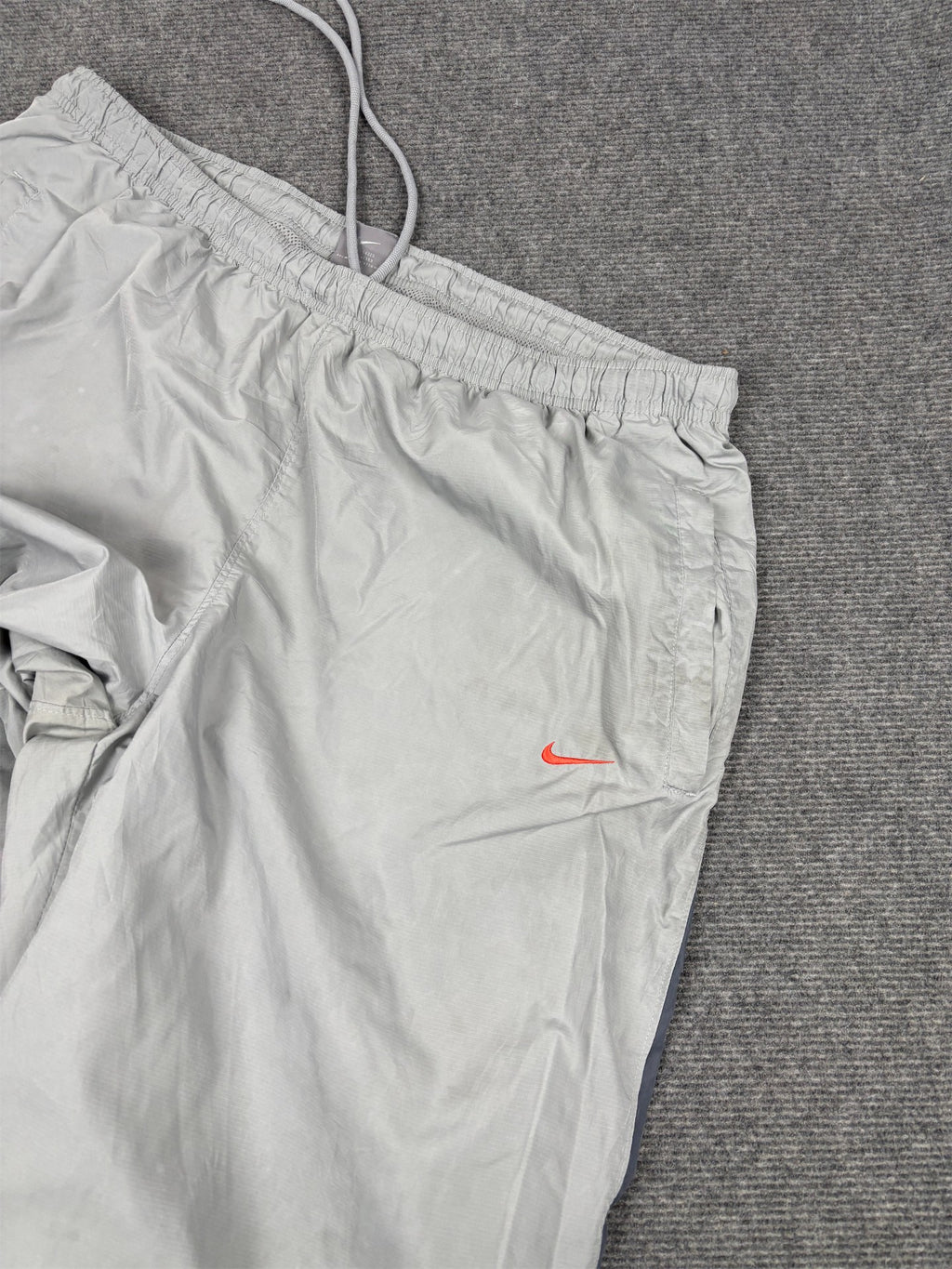 Vintage Y2K Nike Track Pants Men's XL Grey Orange Swoosh Joggers