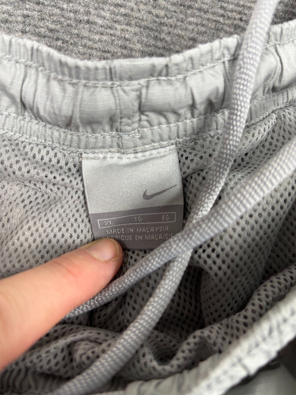 Vintage Y2K Nike Track Pants Men's XL Grey Orange Swoosh Joggers