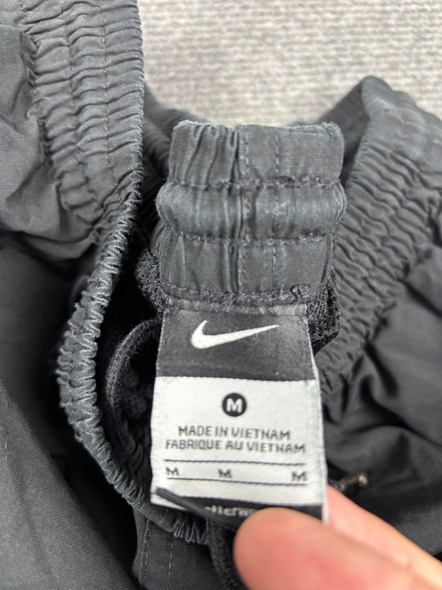 Classic Nike Track Pants Men's M Black White Swoosh Ankle Zips Wide Leg Joggers