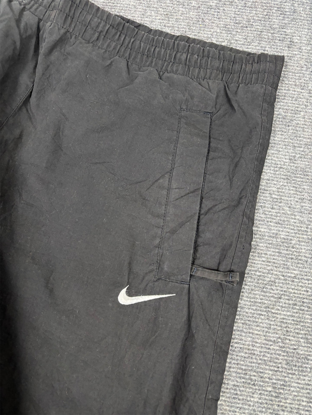 Vintage 90s Nike Track Pants Mens S Black White Double Swoosh Joggers