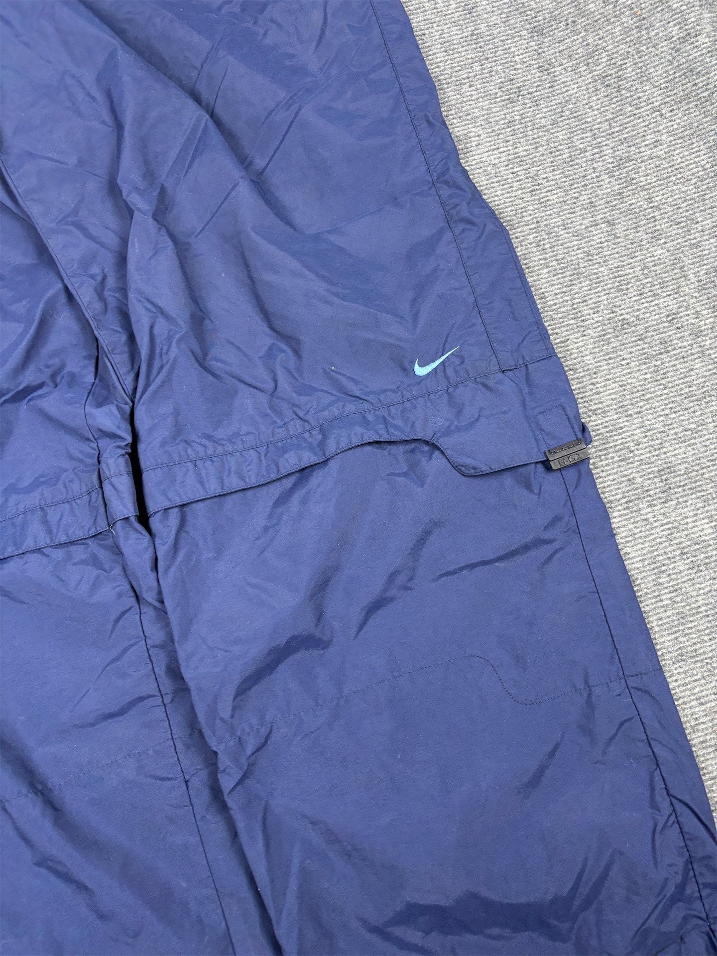 Vintage Y2K Nike Cargo Track Pants Men's XL Navy Blue Swoosh Rare Baggy Wide Leg