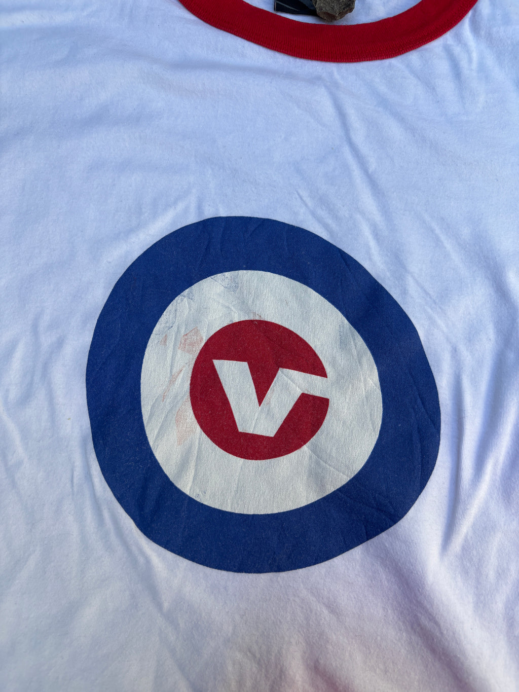 Vintage Y2K Vans Ringer T-Shirt Size XL White Red The Who Style Logo