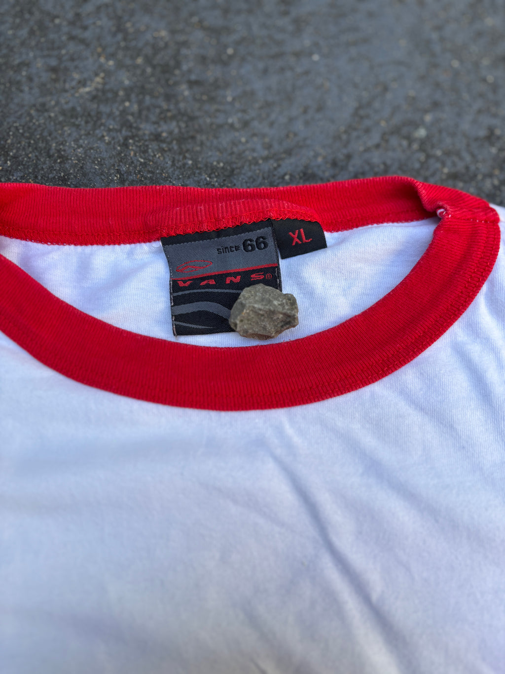 Vintage Y2K Vans Ringer T-Shirt Size XL White Red The Who Style Logo