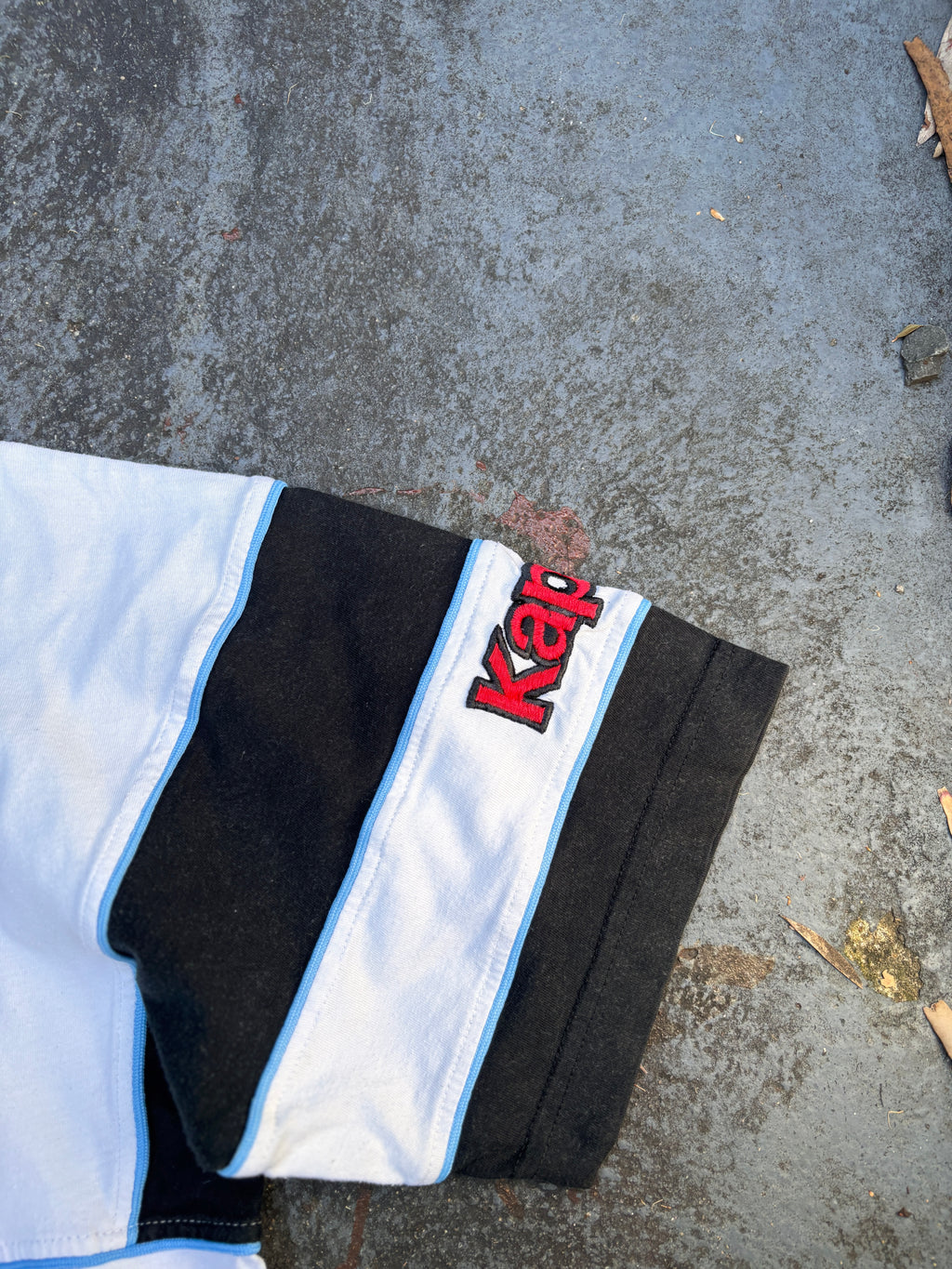 Vintage 90s Kappa T-Shirt Size L White Chest Logo Spell Out Arm Detail