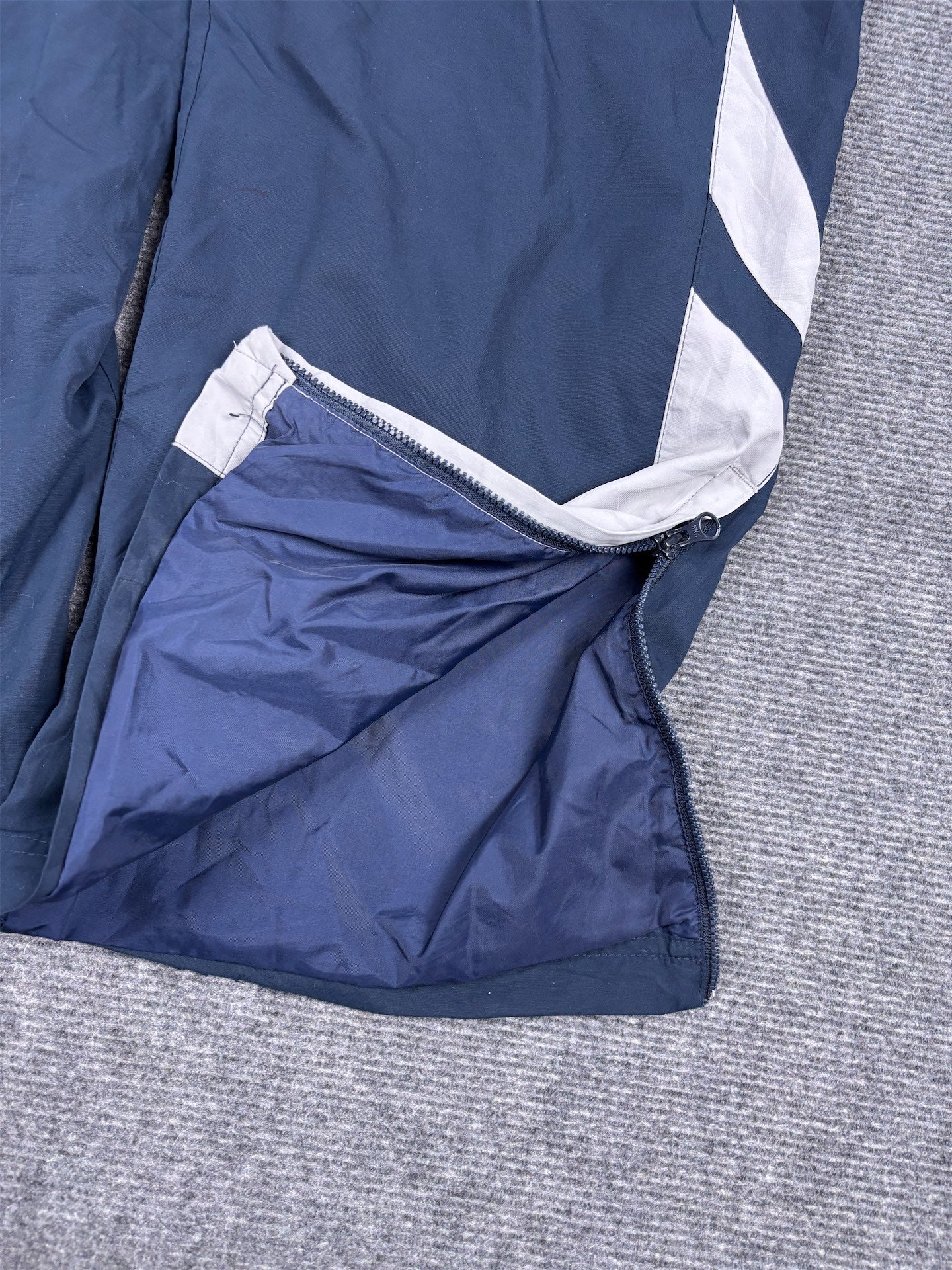 Vintage Y2K Nike Track Pants Men's M Navy Grey Panels Wide Leg Windbreakers