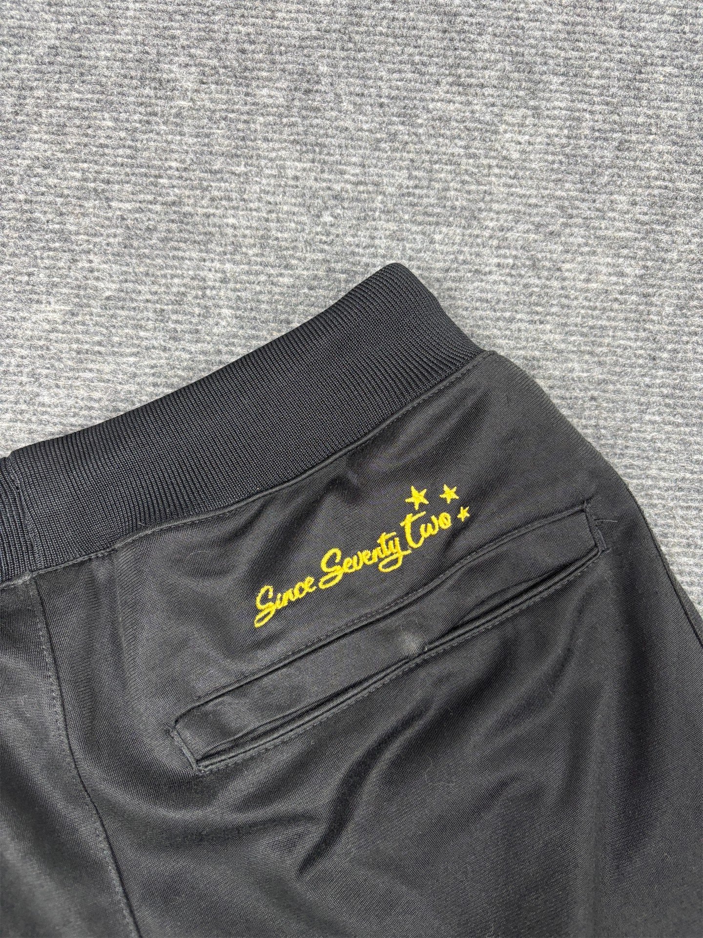Vintage Y2K Nike Track Pants Womens Size S Black Yellow Cortez Side Stripe Wide Leg