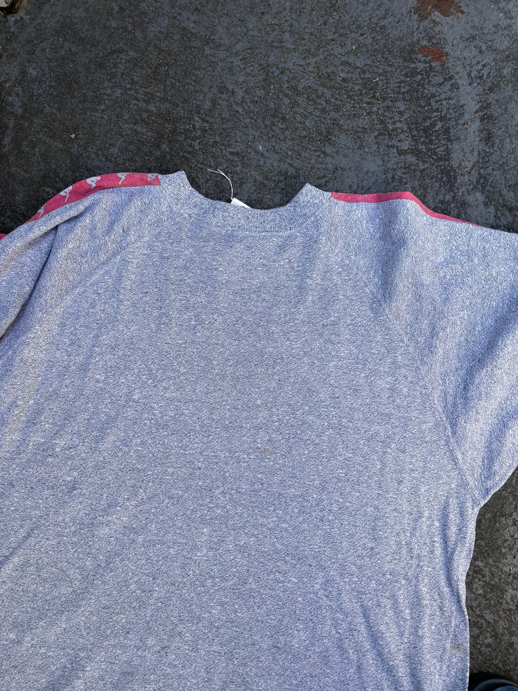 Vintage 90s Kappa Marbled T-Shirt Size S Navy White Arm Logo Detail