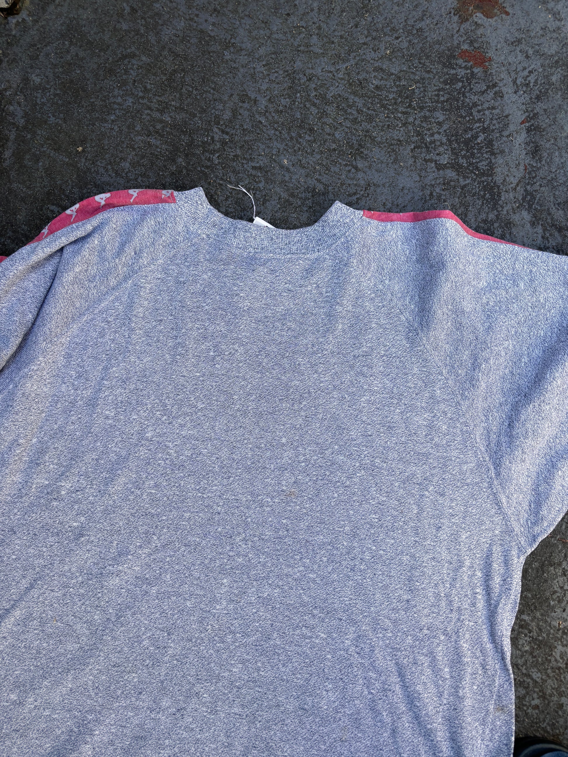 Vintage 90s Kappa Marbled T-Shirt Size S Navy White Arm Logo Detail