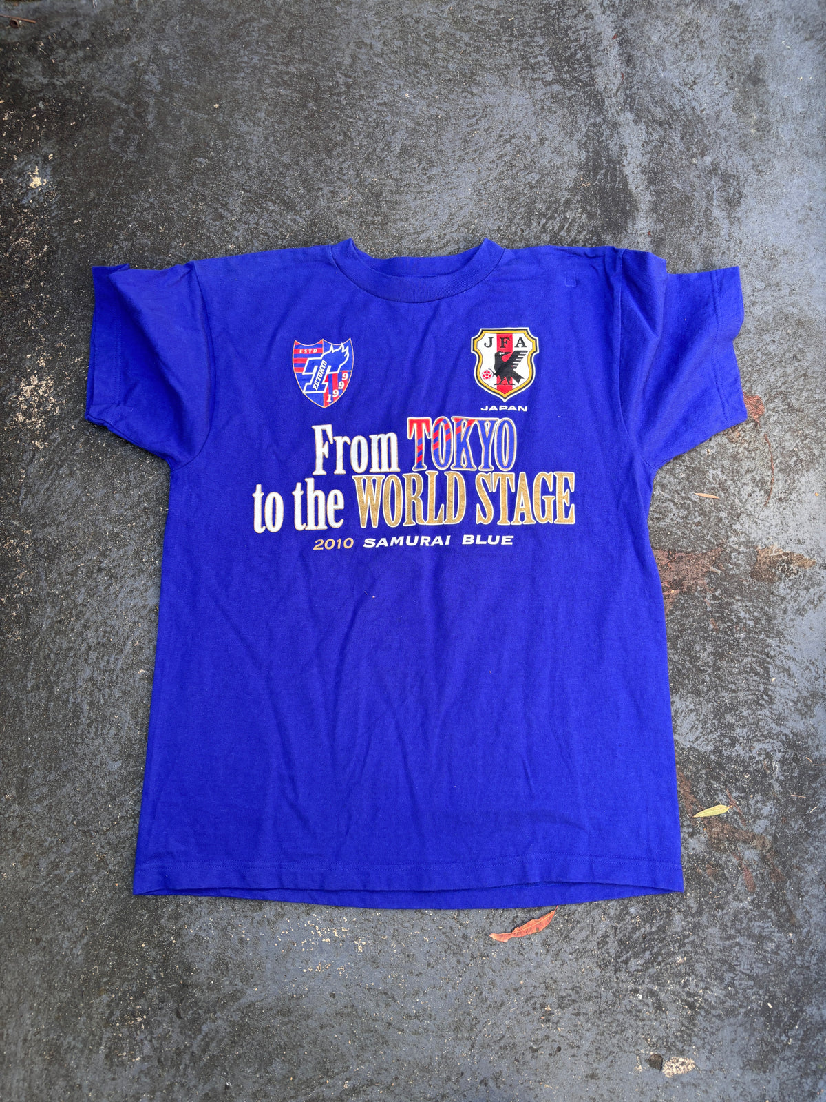 Vintage Y2K JFA Samurai Blue T-Shirt Size M Soccer Konno No.10 Japan Team