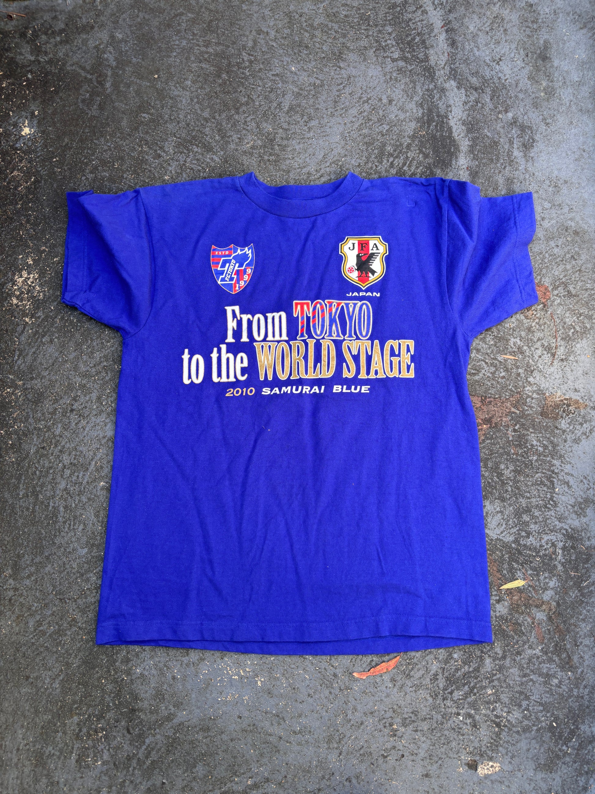 Vintage Y2K JFA Samurai Blue T-Shirt Size M Soccer Konno No.10 Japan Team