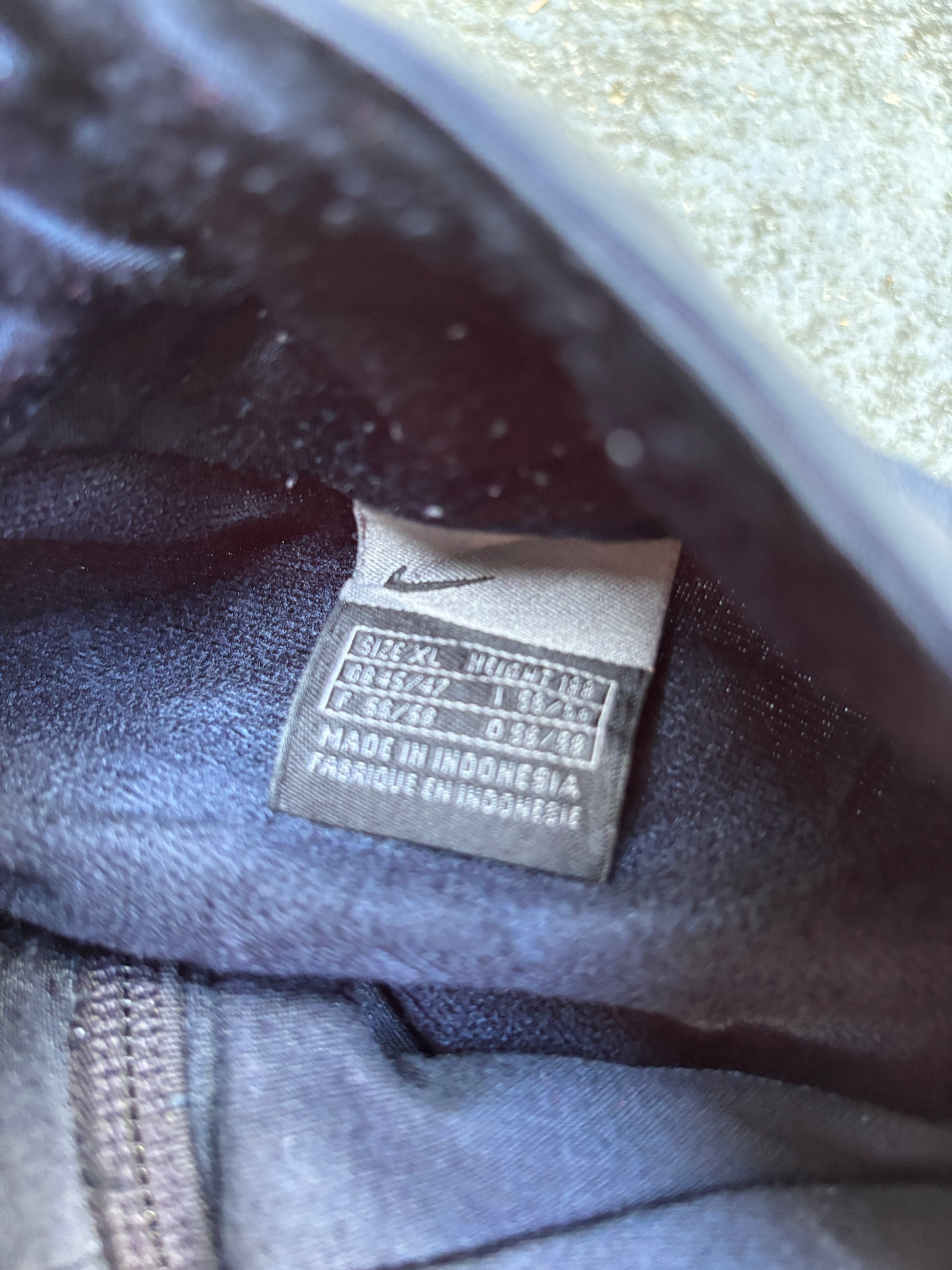 Vintage Y2K Nike Jacket Size XL Navy Grey Red Tab Logo Full Zip Satin Style