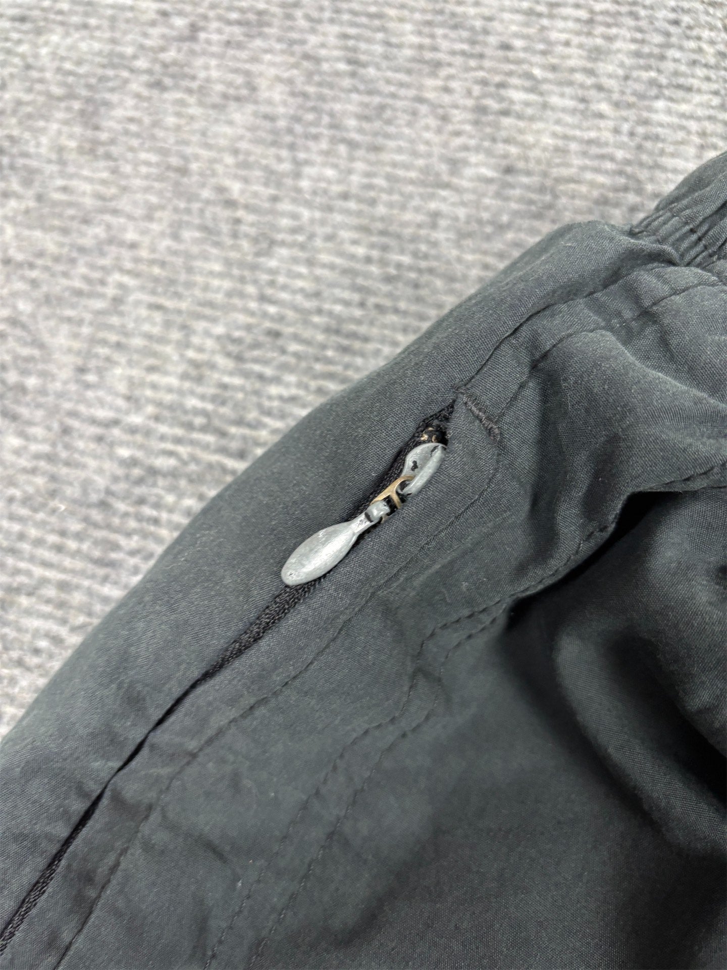 Vintage Y2K Nike Cargo Track Pants Size M Black Grey Cream Bungee Tabs Wide Leg
