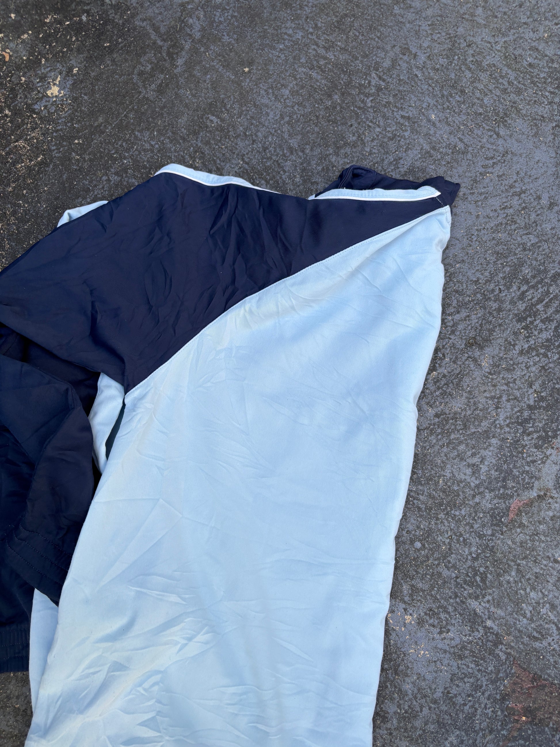 Vintage Y2K Nike Jacket Size XL Blue Two-Tone Chest Swoosh Full Zip Mock Neck