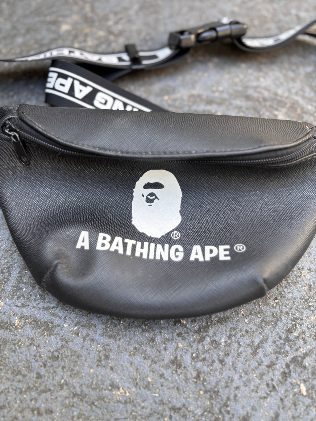 2019 A Bathing Ape BAPE Waist Bag Black White Logo Spring Collection Bum Bag