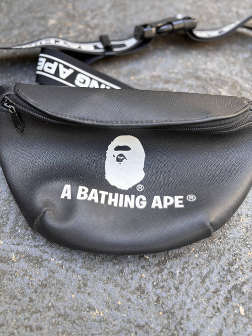2019 A Bathing Ape BAPE Waist Bag Black White Logo Spring Collection Bum Bag