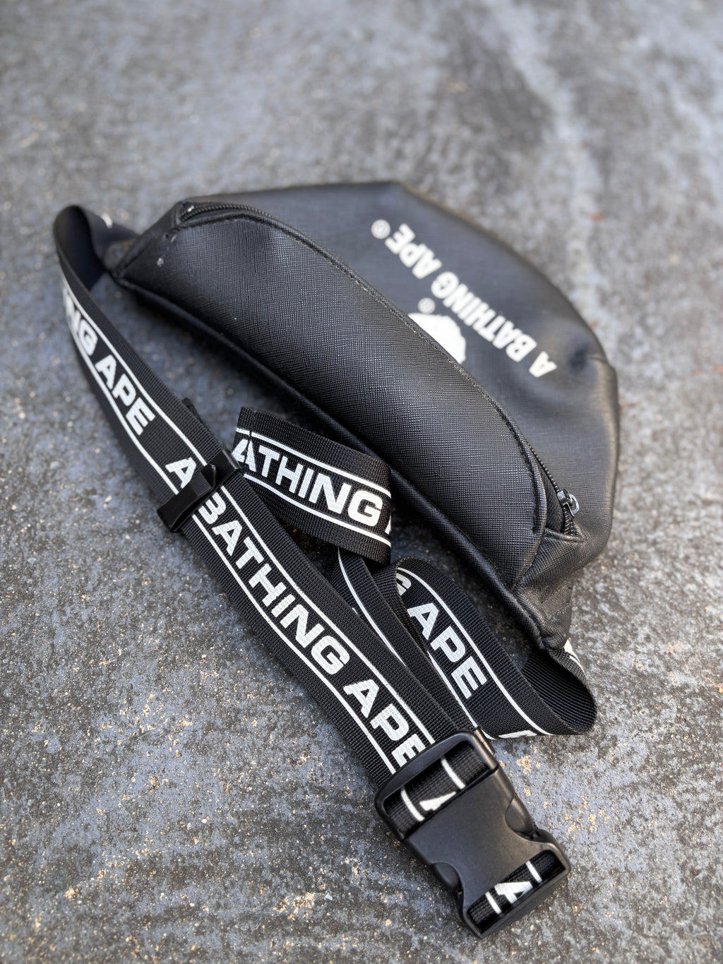 2019 A Bathing Ape BAPE Waist Bag Black White Logo Spring Collection Bum Bag