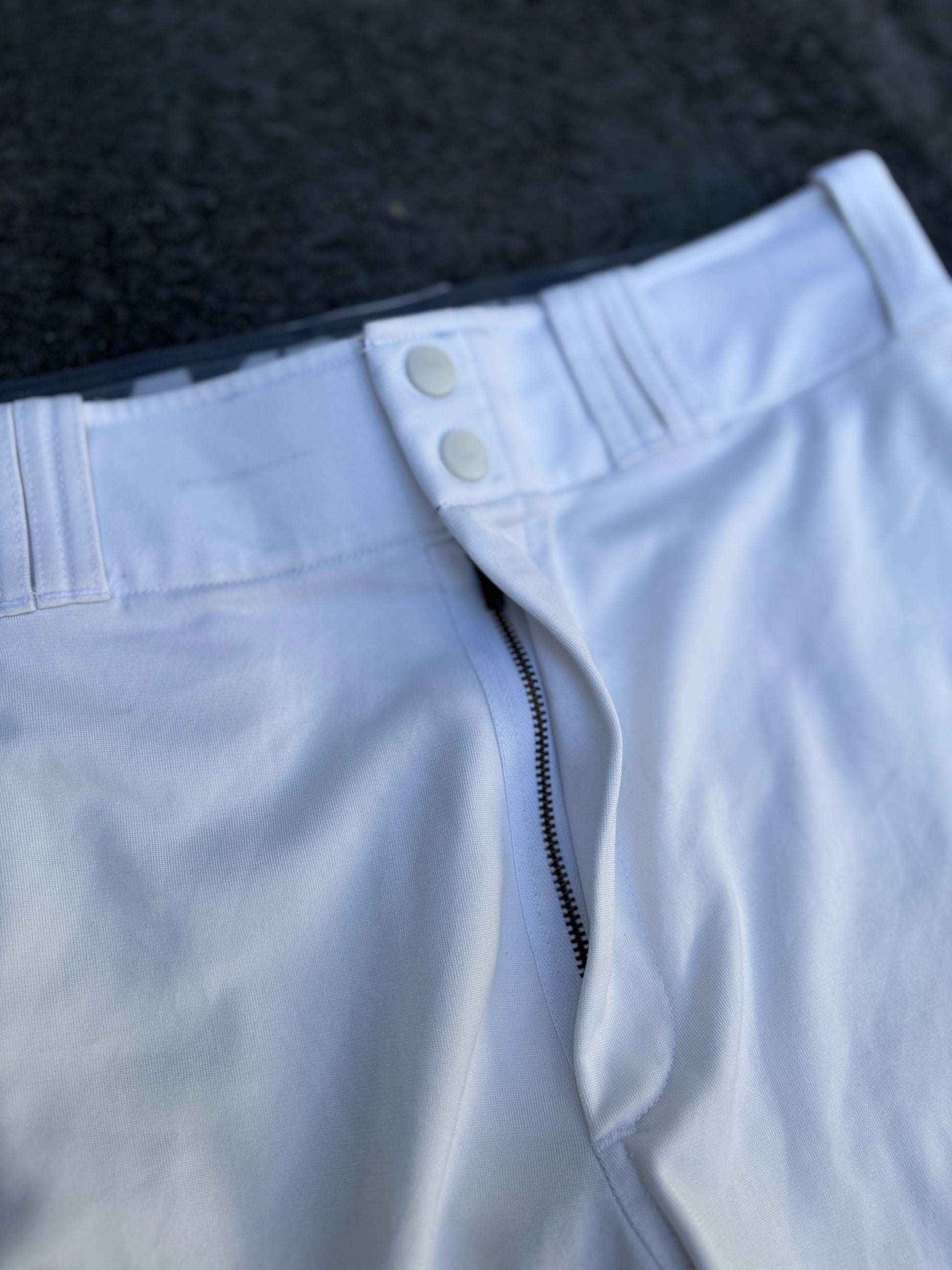 Nike Baseball Pants Size L White Navy Detail Wide Leg Double Knee