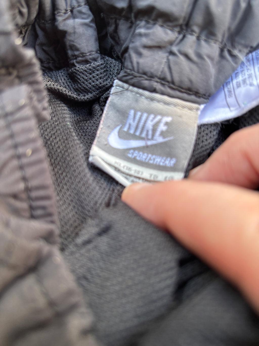 Vintage Y2K Nike Track Pants Women’s Size M Black Grey Detail Wide Leg Cuffed Ankle