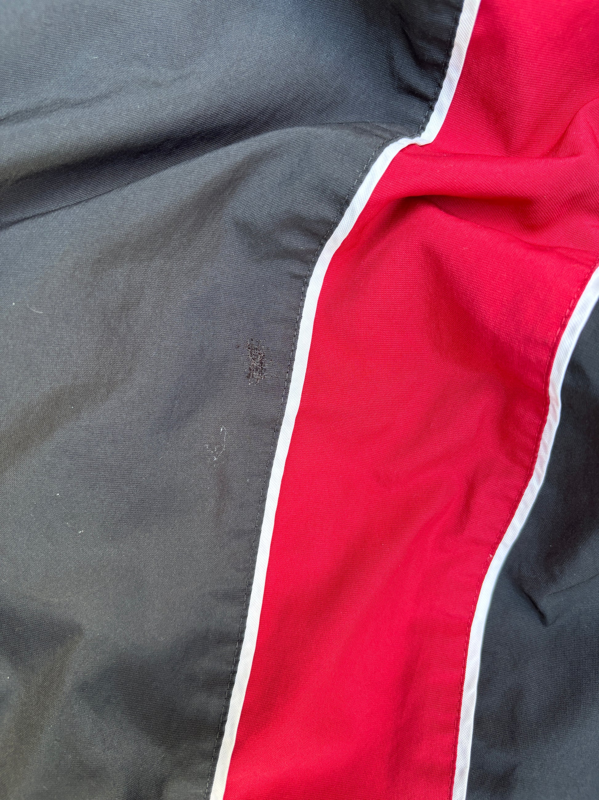 Vintage Y2K Nike Basketball Track Pants Size L Black Red Detail Wide Leg Ankle Zip