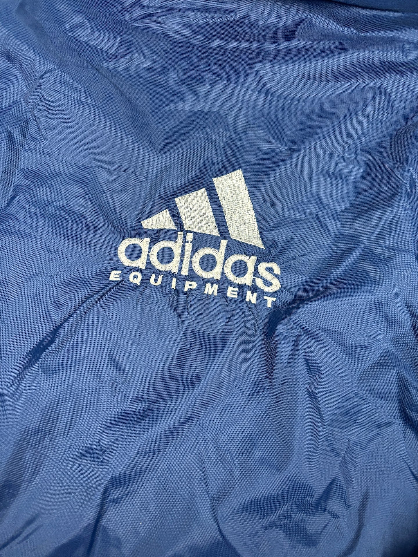 Vintage 90s Adidas Equipment Jacket Mens M Navy White Nylon Zip Off Windbreaker