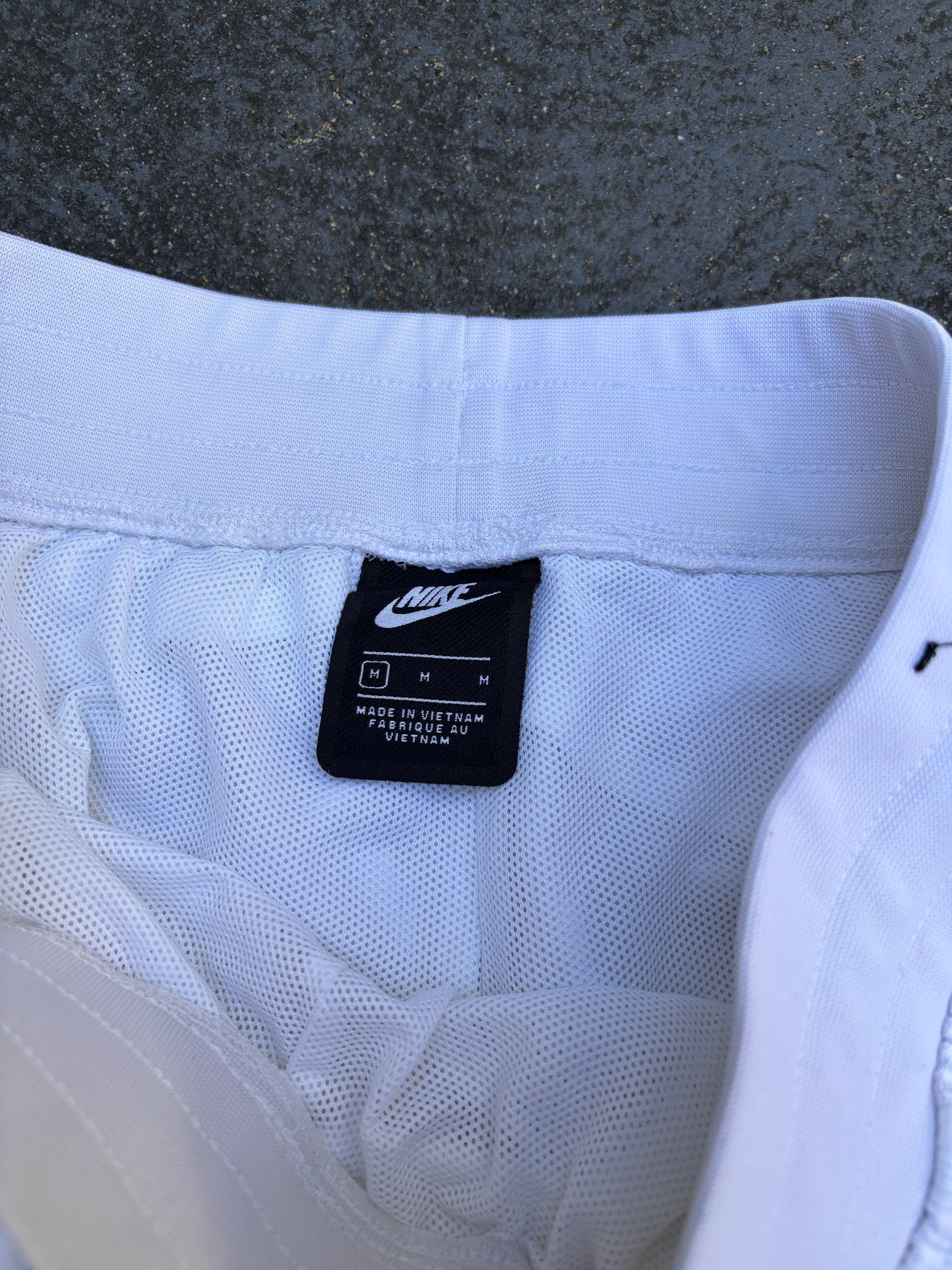 Nike Track Pants Size M Women’s White Pattern Detail Straight Leg Popper Ankle