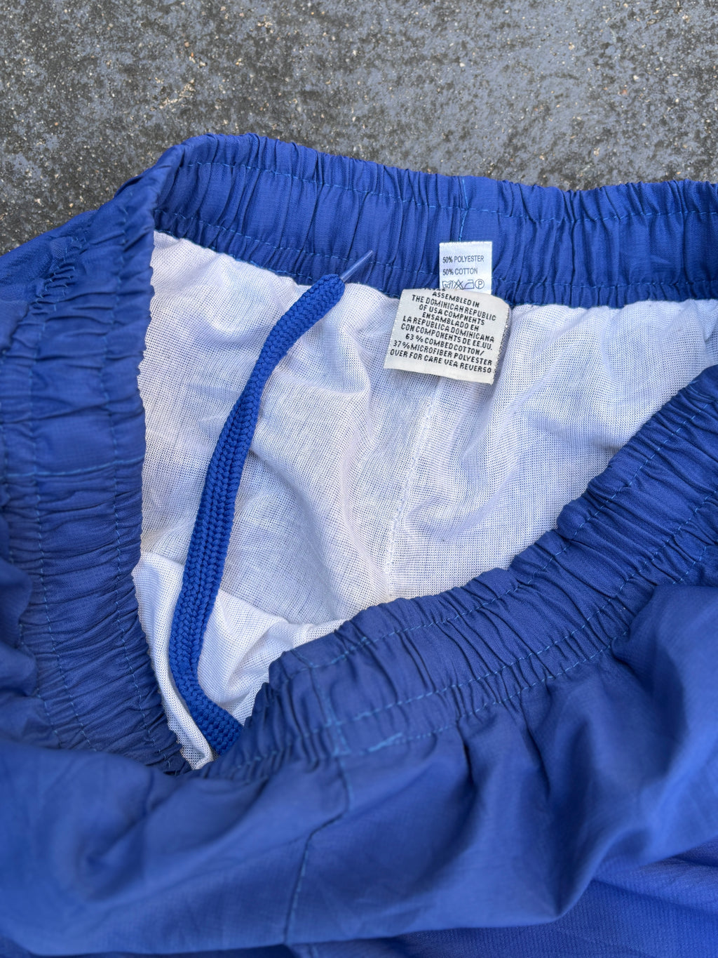 Vintage 90s Adidas Track Pants Size S Blue White Detail Wide Leg Cuffed Ankle