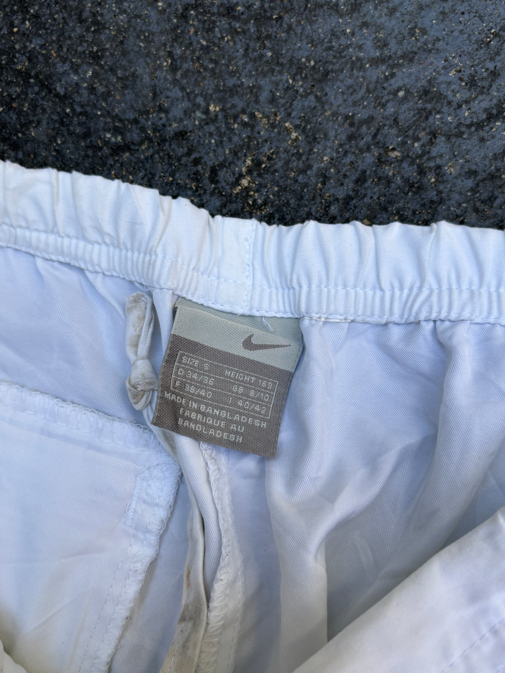 Vintage Y2K Nike Track Pants Women’s Size S White Silver Hip Swoosh Wide Leg Ankle Zip