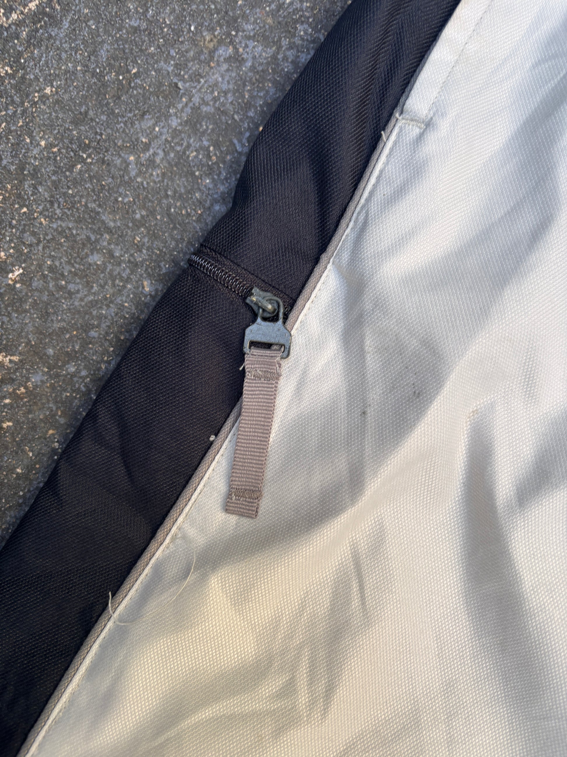 Vintage Y2K Nike Cargo Track Pants Size XL Light Grey Navy Detail Hiking Style Wide Leg