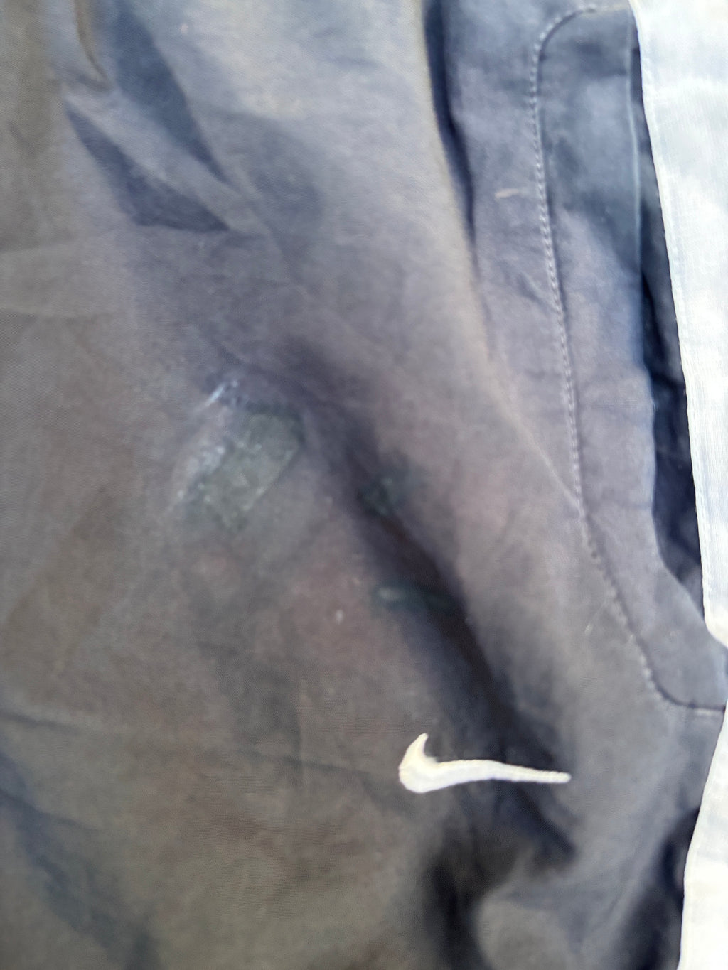 Vintage Y2K Nike Track Pants Size L Black White Grey Detail Wide Leg Ankle Zip