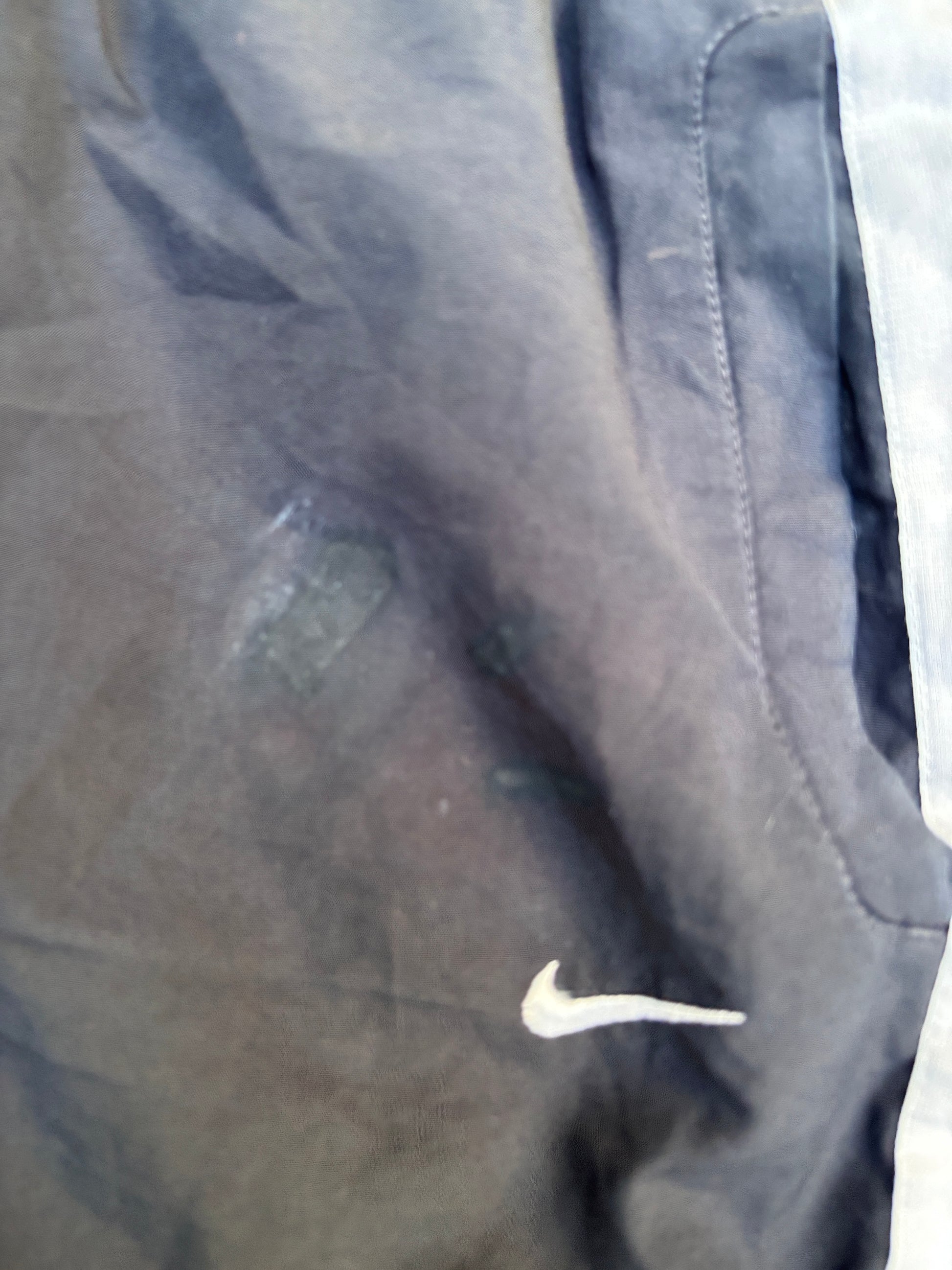 Vintage Y2K Nike Track Pants Size L Black White Grey Detail Wide Leg Ankle Zip