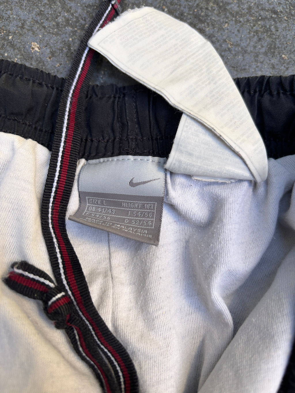 Vintage Y2K Nike Track Pants Size L Black White Grey Detail Wide Leg Ankle Zip