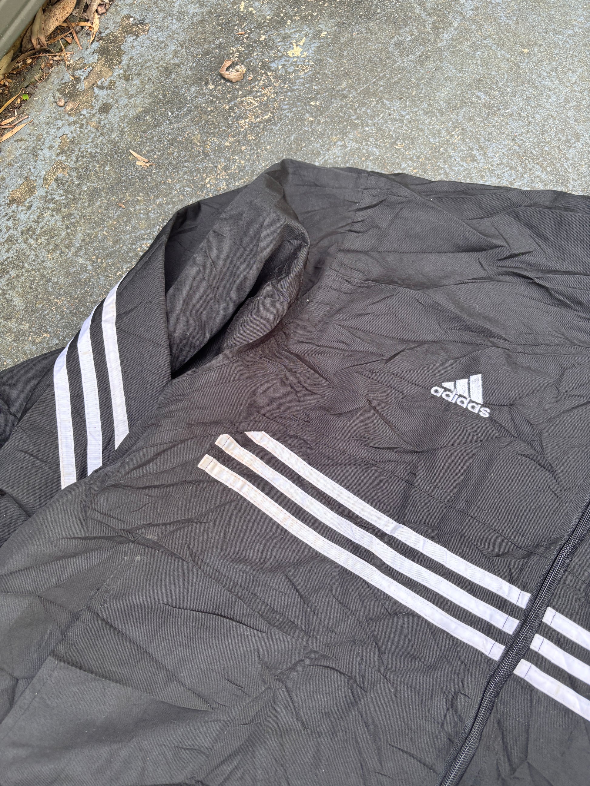 Vintage Y2K Adidas Jacket Size M Black 04 Athens Olympics NBC Nylon Windbreaker