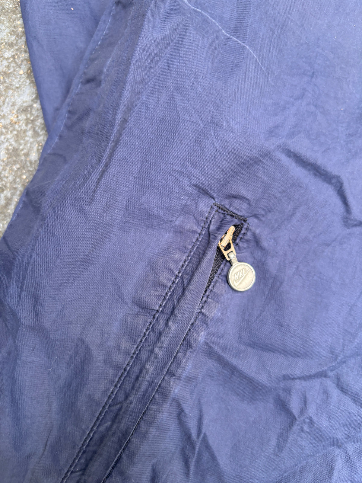 Vintage Y2K Nike Air Jacket Size XL Navy Spell Out Nylon Full Zip Windbreaker