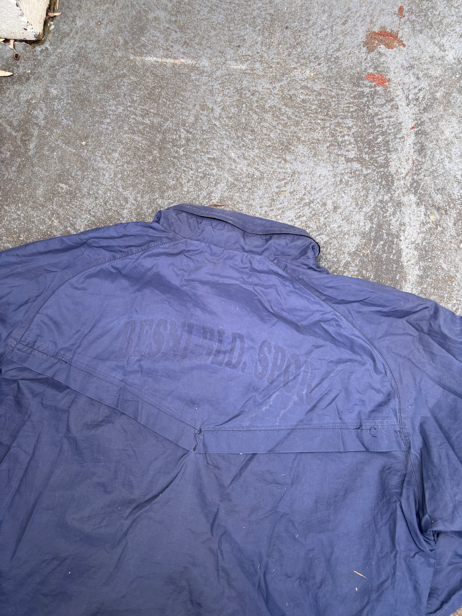 Vintage Y2K Nike Air Jacket Size XL Navy Spell Out Nylon Full Zip Windbreaker