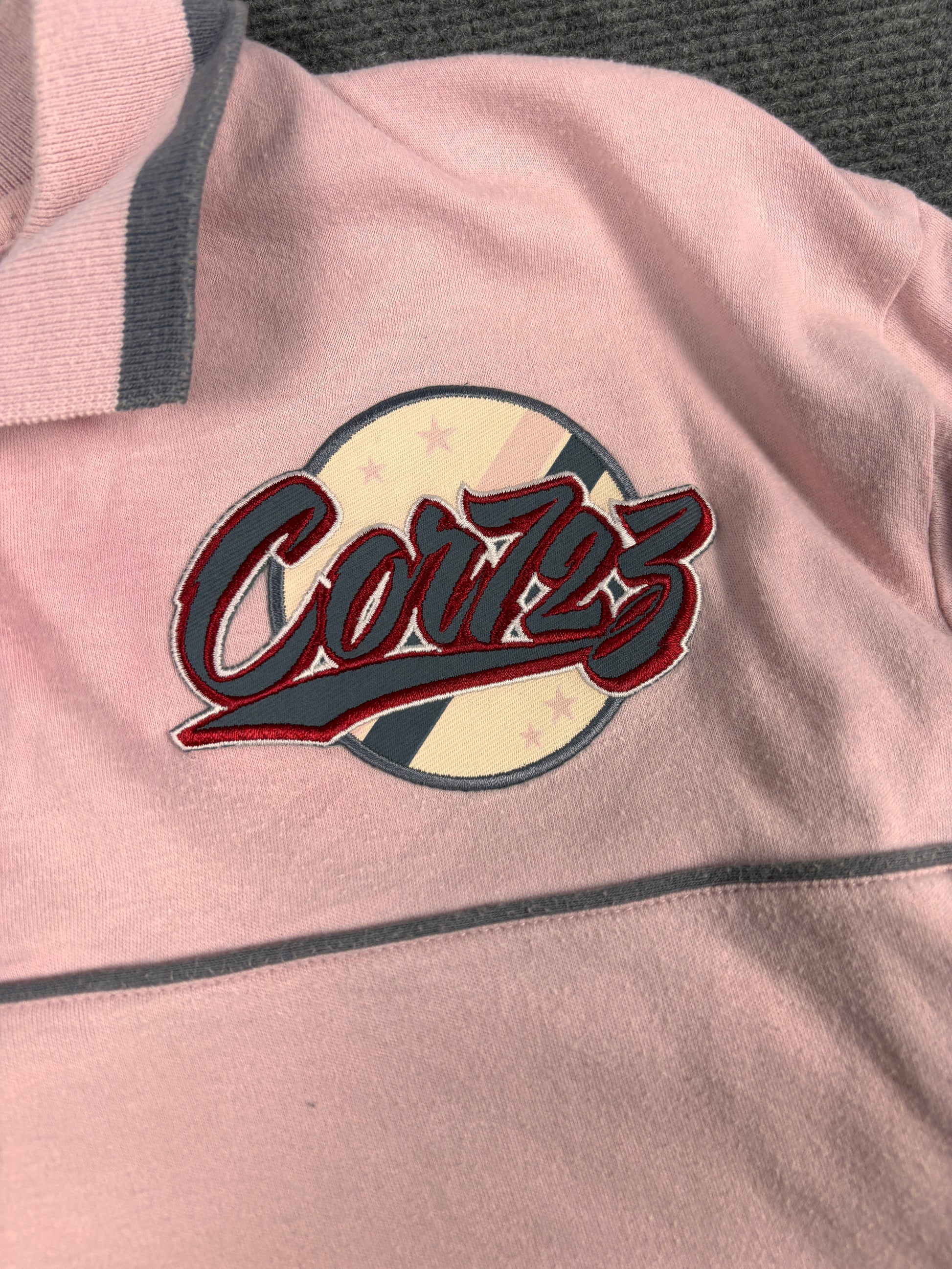 Vintage Y2K Nike Cortez 72 Polo Women’s L Pink Grey Logo Piping Panels Badge Logos