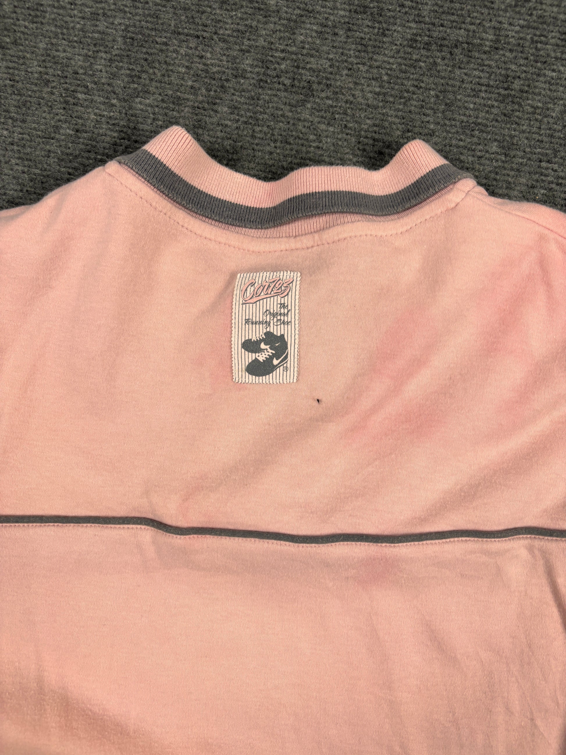 Vintage Y2K Nike Cortez 72 Polo Women’s L Pink Grey Logo Piping Panels Badge Logos