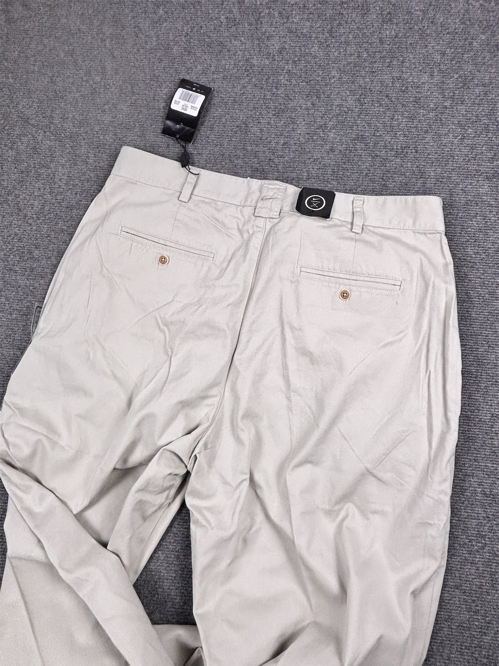 Vintage Y2K Nike Golf Pants Men's XXL Stone Beige Baggy Pleated Trousers