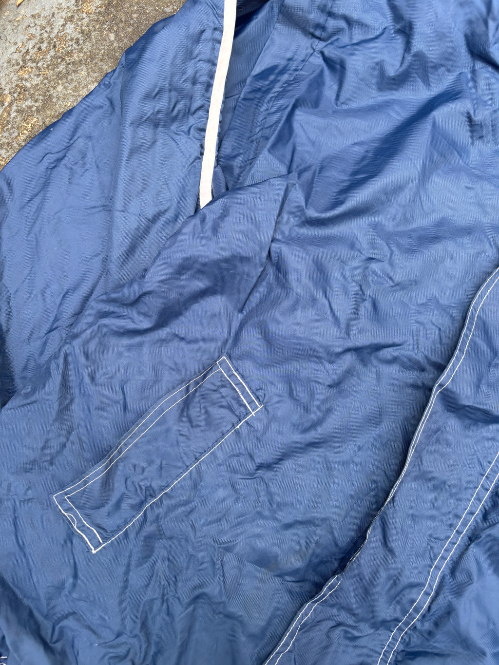 Vintage 90s Adidas Equiptment Jacket Size M Navy White Large Logo Nylon Zip Off Windbreaker