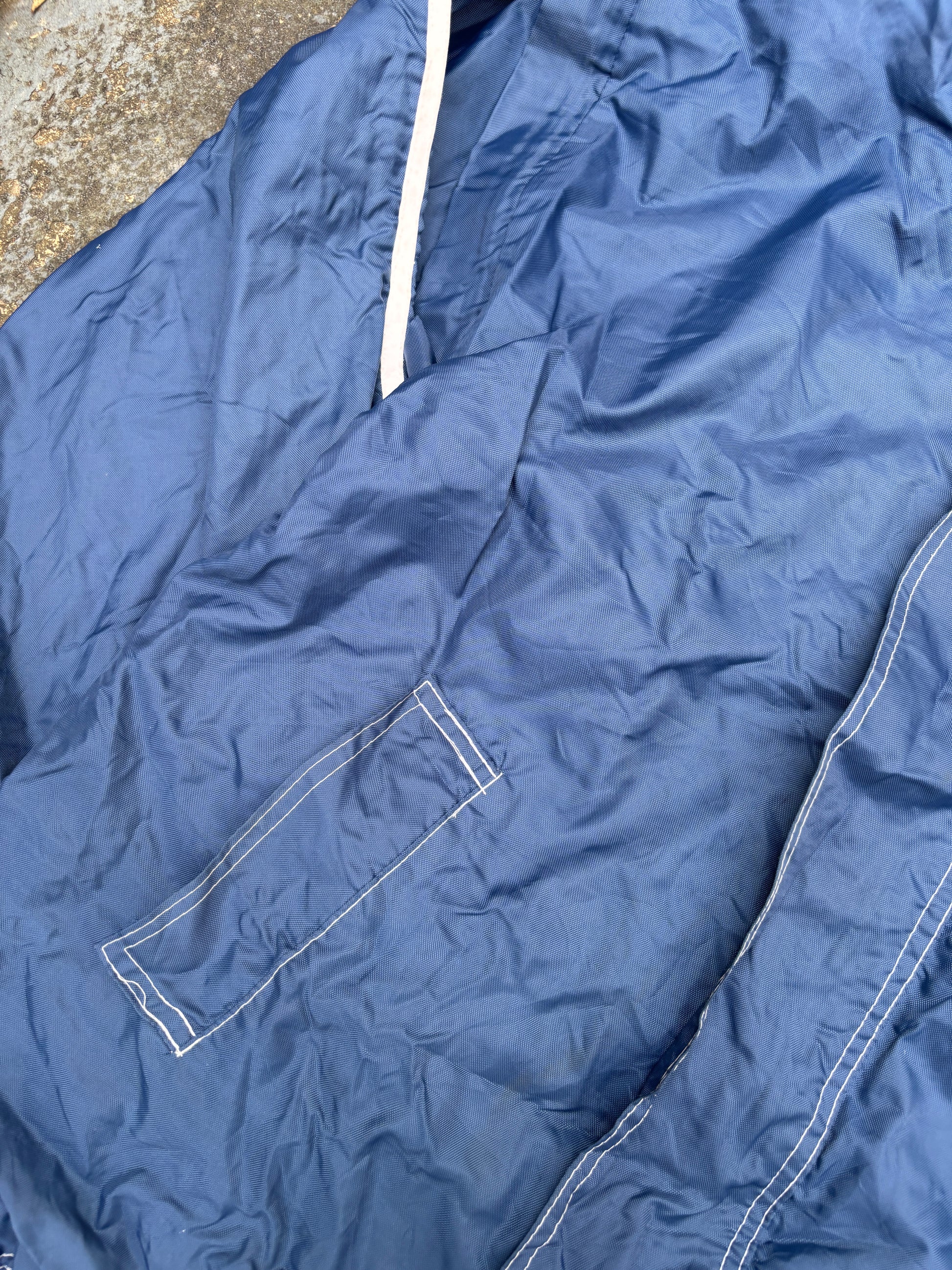 Vintage 90s Adidas Equiptment Jacket Size M Navy White Large Logo Nylon Zip Off Windbreaker
