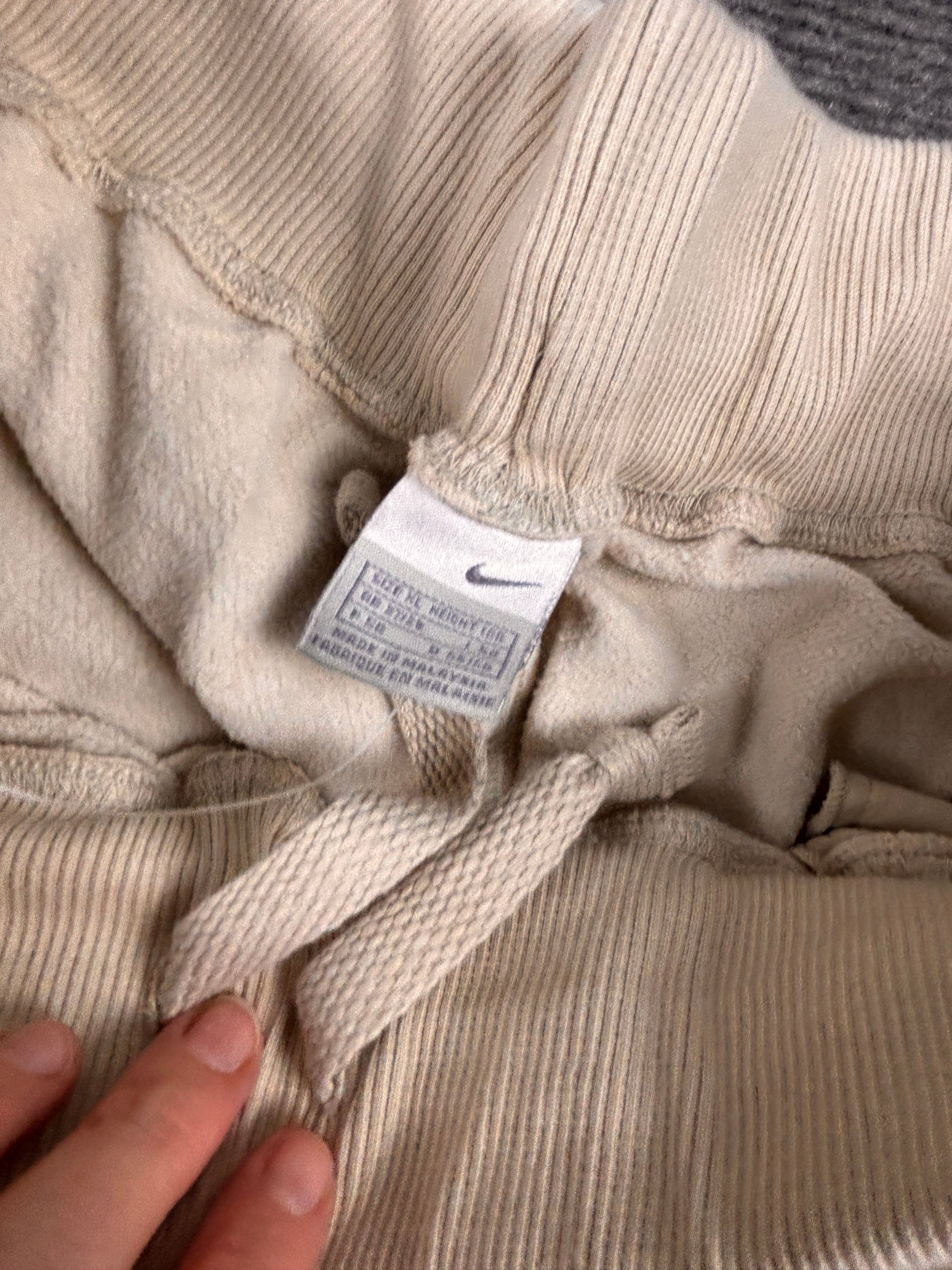 Vintage Y2K Nike Track Pants Size XL Cream NWTs Embroidered Fleece Wide Leg DEADSTOCK