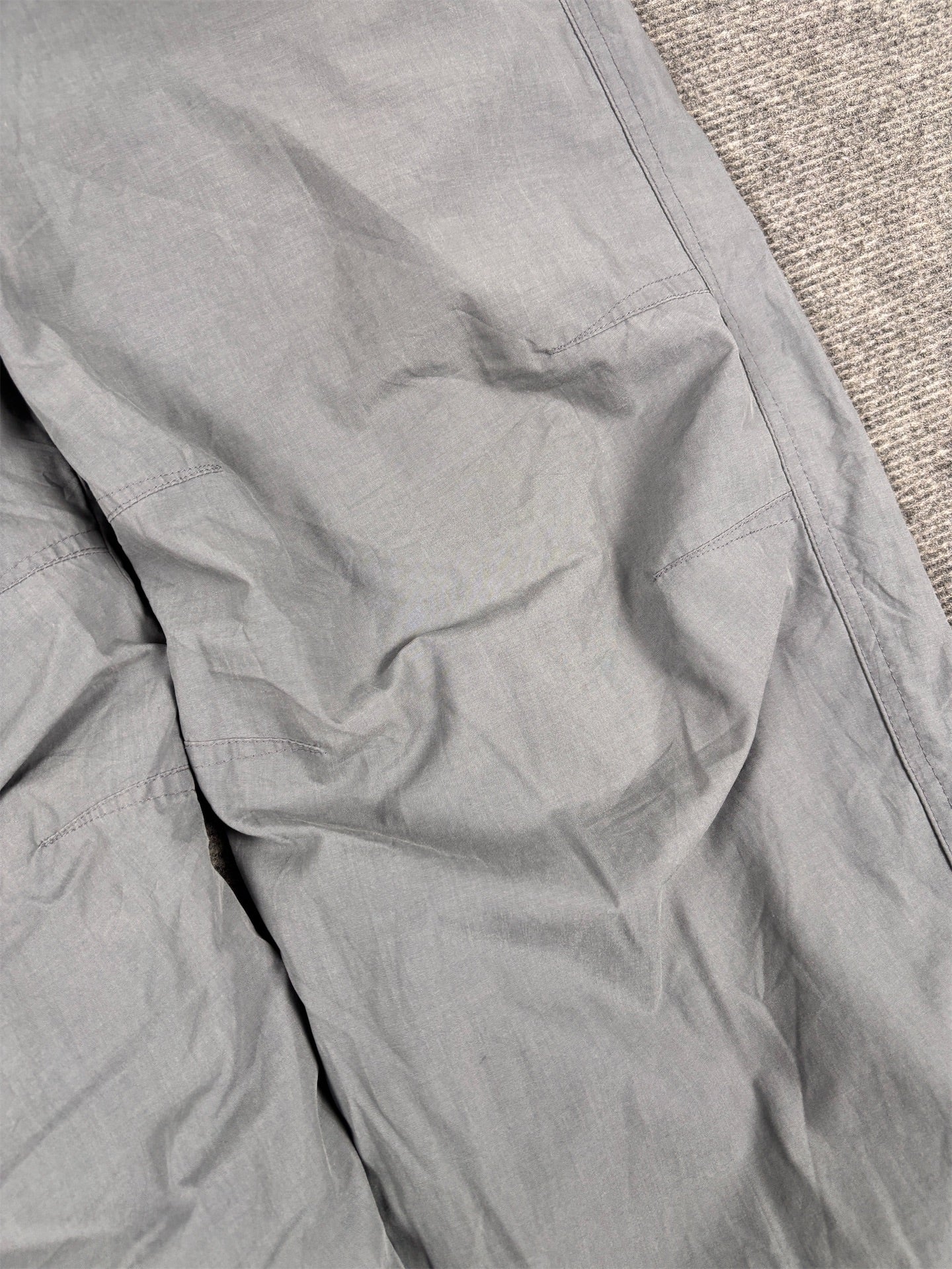 Vintage Y2K Nike Track Pants Women's XL Grey White Swoosh Hiking Style Trousers Straight Leg