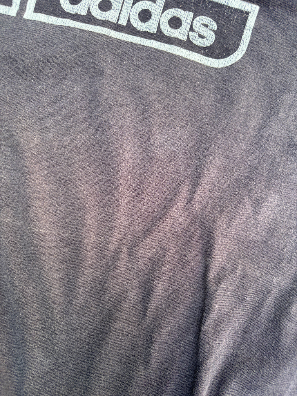 Vintage Y2K Adidas T-Shirt Size L Navy Spell Out Graphic Classic