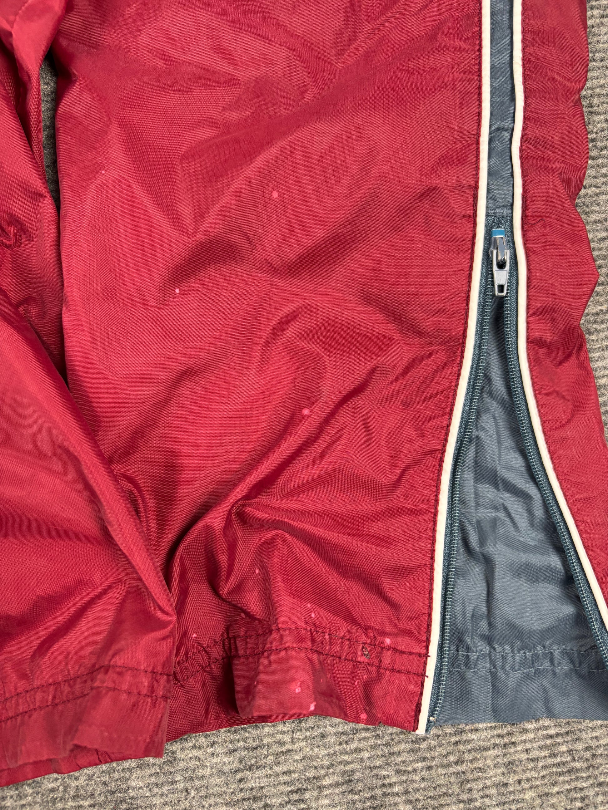 Vintage Y2K Nike Track Pants Size S Burgundy Navy Detail Classic Nylon Windbreaker