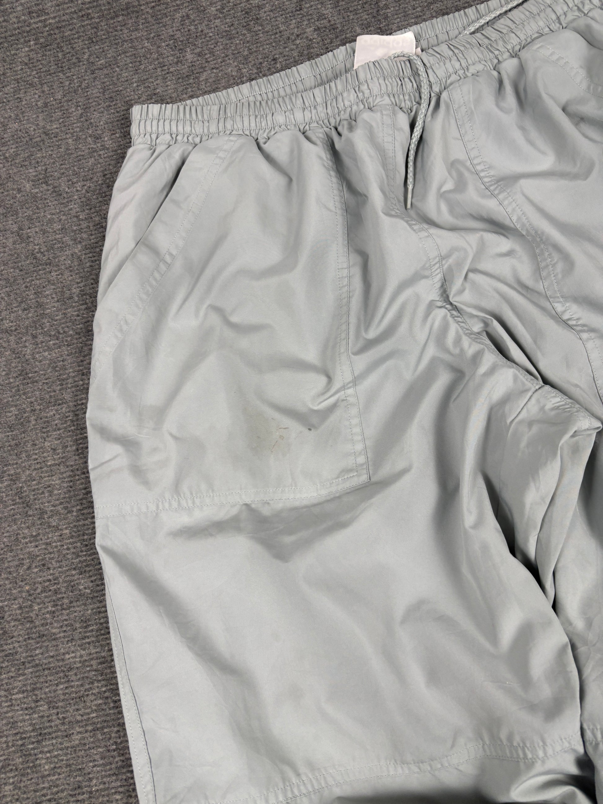 Vintage 90s Adidas Track Pants Size M Double Grey Mesh Lined Nylon Windbreakers