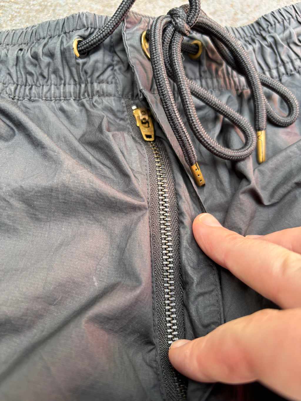 Nike Track Pants Women’s Size L Black Hip Logo Tapered Button Zip Drawstring