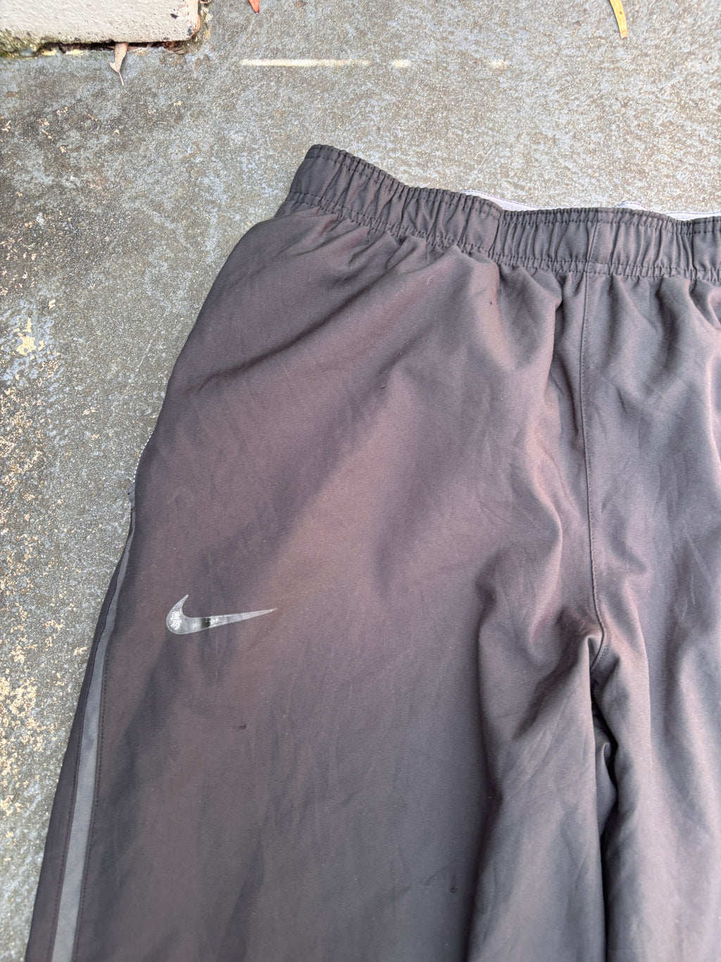 Nike Dri-Fit Track Pants Size XXL Black School Team Logo Wide Leg Ankle Zip