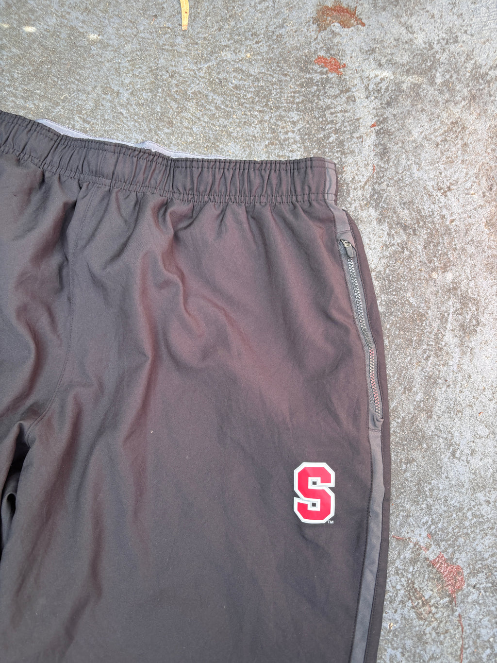 Nike Dri-Fit Track Pants Size XXL Black School Team Logo Wide Leg Ankle Zip