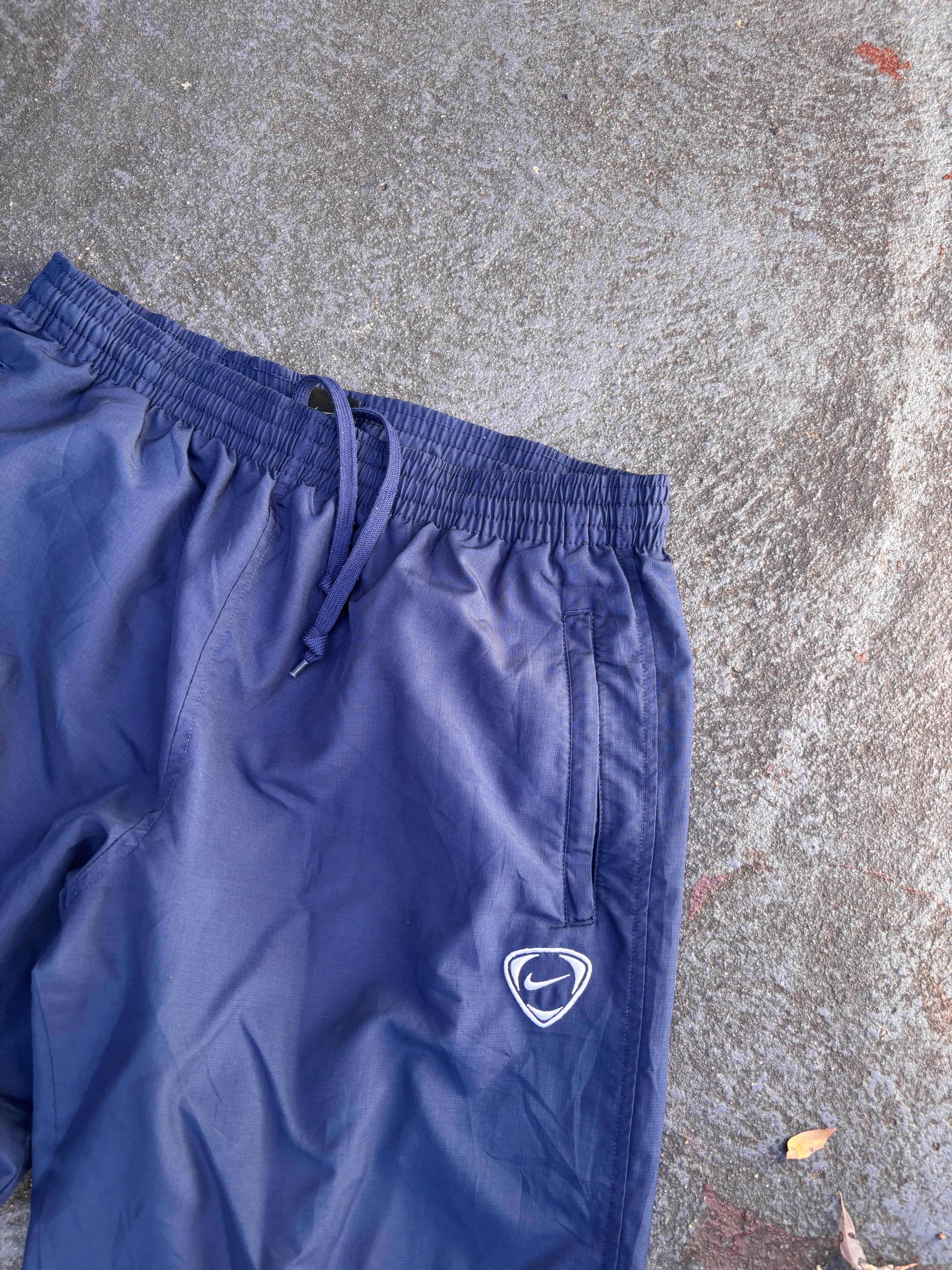 00s nike wide nylon pants y2k teck navy 00s nike wide nylon pants