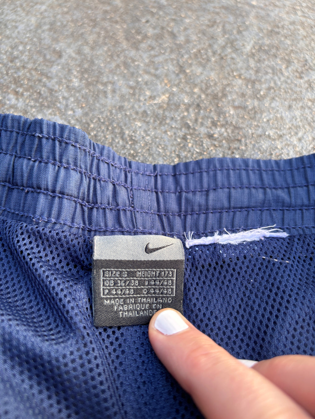 Vintage Y2K Nike Football Track Pants Size S Navy Red Detail Wide Leg Ankle Zip