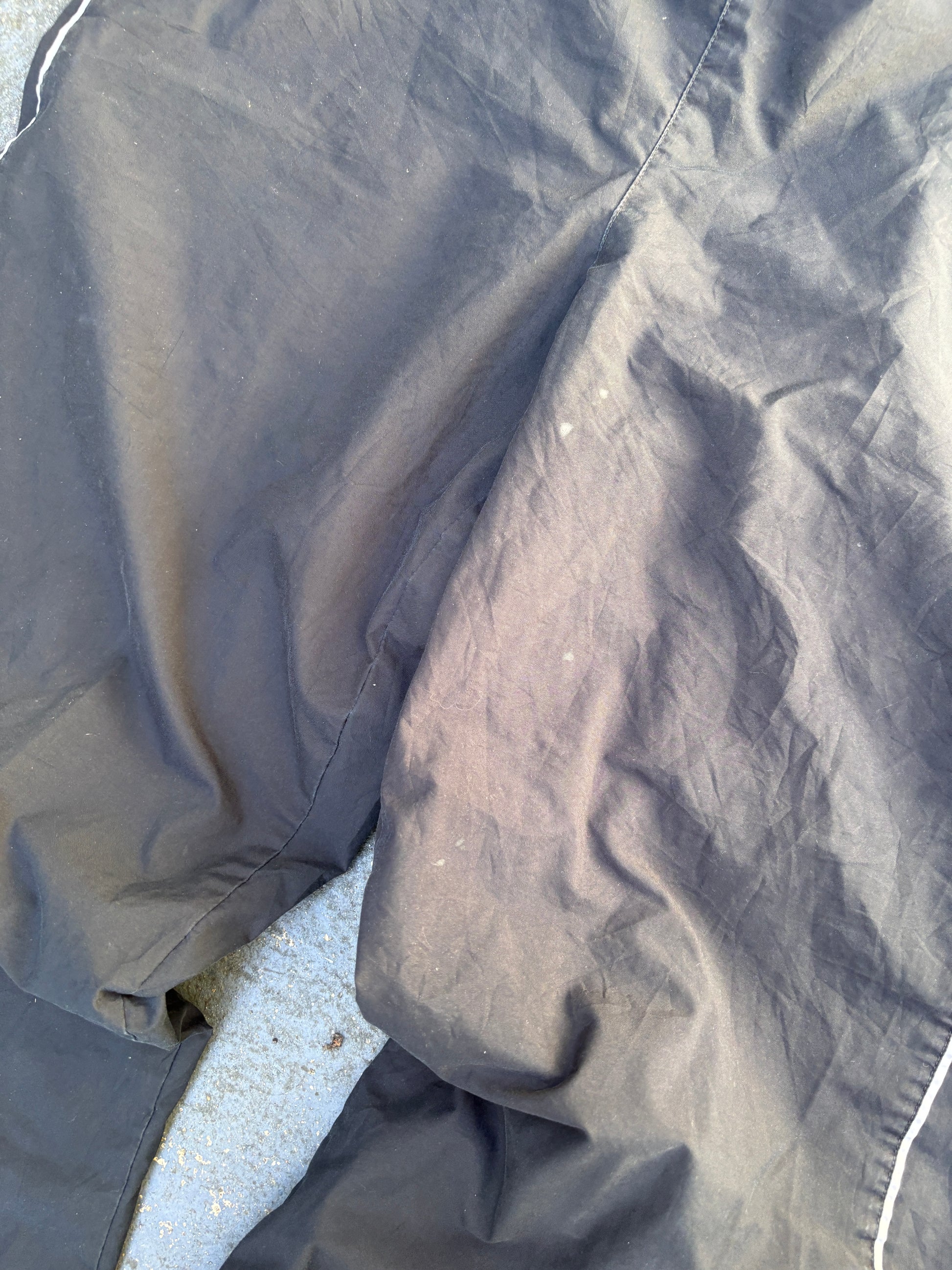 Vintage Y2K Nike Track Pants Size M Black Grey Piping Spell Out Wide Leg Ankle Zip